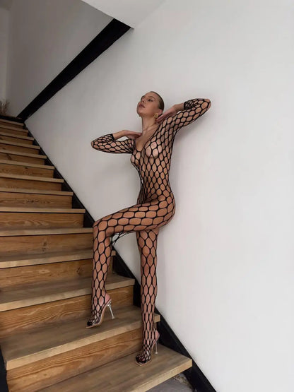LacyMate Elara Bodystocking Lacy Nighty