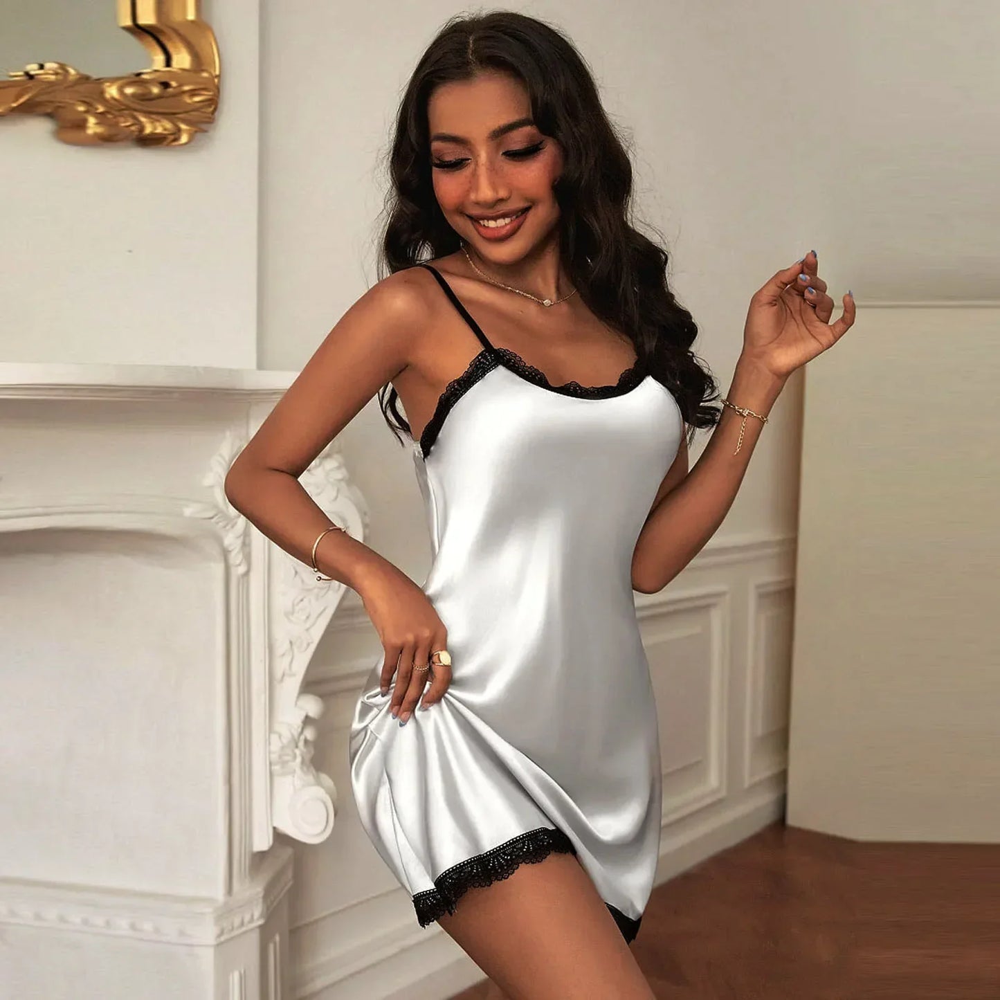 Lune Blanche Blanche Satin Nightdress