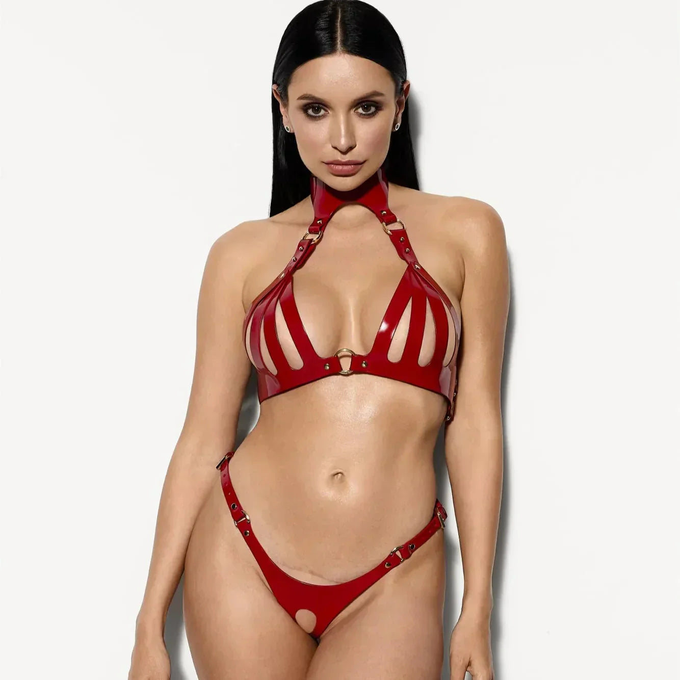 Faux Leather Lingerie Set Gothyx H