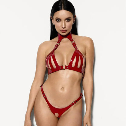 Faux Leather Lingerie Set Gothyx H