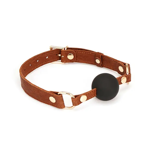 LacyMate™ Brown Leather Ball Gag Lavah Intimates